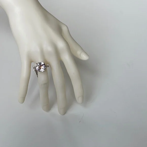 NWT Pink Amethyst/Diamond Rose Gold Ring Size 7 - Picture 4 of 16